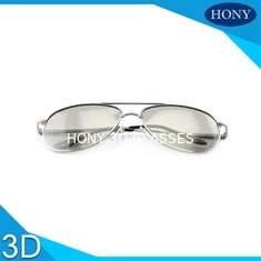 سینما فلزی عریض 3D عینک قابل شستشو بدون خراش لنز پلاریزه دایره ای
