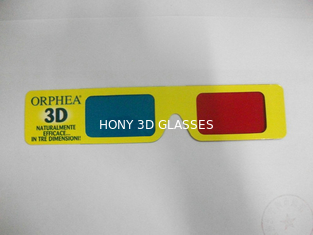 قرمز و آبی Anaglyph 3D عینک یکبار مصرف با فیلتر رنگ PET