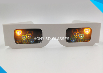 Paper Custom Logo 3d Glasses For Fireworks / Heart / Christmas Tree / Snowman / Spiral