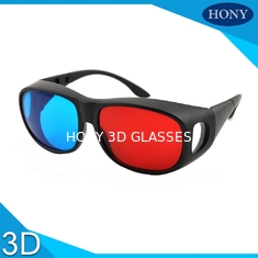 رنگ بزرگسالان قرمز Cyan 3D عینک لنزهای ضخیم سفارشی رنگ قاب