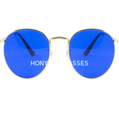 عینک دایره ای رنگ آبی رنگ درمانی برای فعالیت در فضای باز