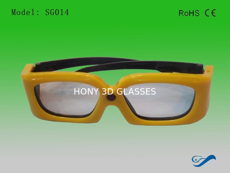 Yellow Frame DLP Link 3D Glasses Active Shutter Eco Friendly Rohs CE