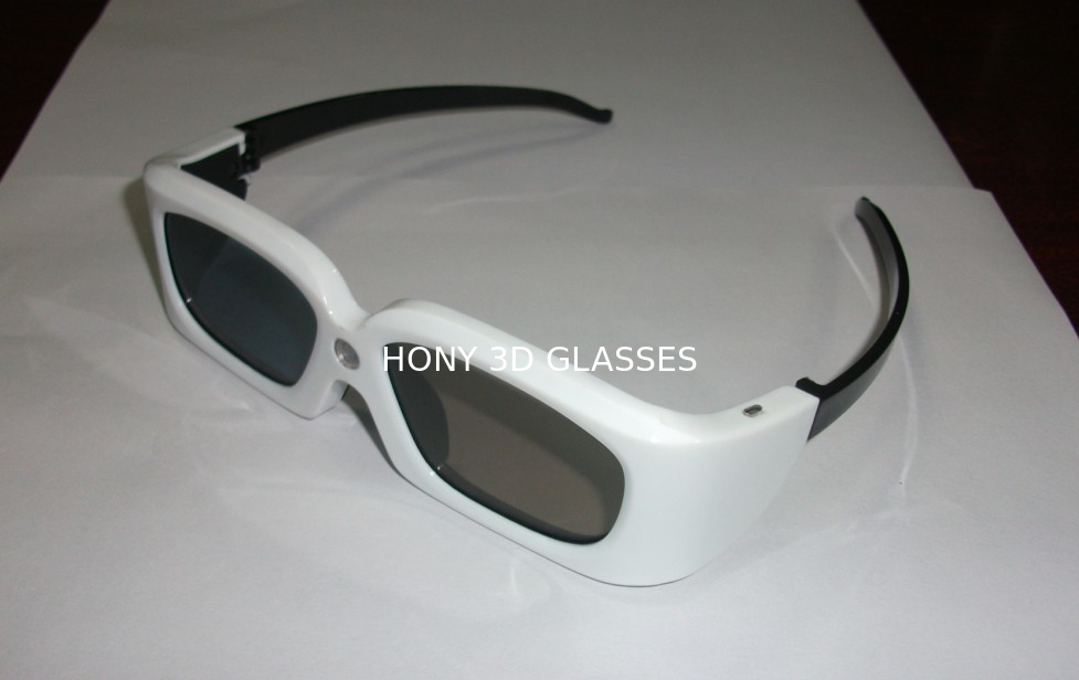 Infrared DLP Link 3D Glasses White Plastic Frame Low Power Consumption
